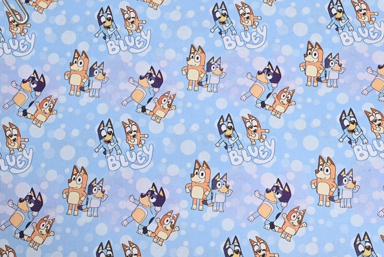 Bluey and Bingo the Aussie Dingo 5 Colors! 1 Yard Quality Medium Thickness Plain Cotton Fabric, Fabric Aussie 2304