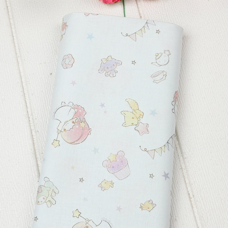 Little Twin Stars Sanrio Characters 6 Prints! 1 Yard Medium Thickness Plain Cotton Fabric, Fabric by Yard, Yardage