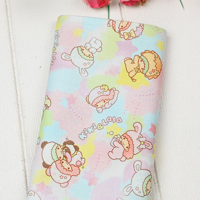 Little Twin Stars Sanrio Characters 6 Prints! 1 Yard Medium Thickness Plain Cotton Fabric, Fabric by Yard, Yardage