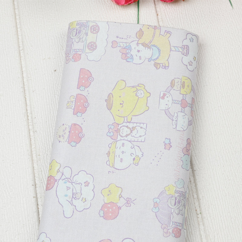 my Melody Pompompurin Sanrio Characters 7 Prints! 1 Yard Medium Thickness Plain Cotton Fabric, Fabric by Yard, Yardage