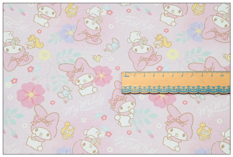 my Melody Pompompurin Sanrio Characters 7 Prints! 1 Yard Medium Thickness Plain Cotton Fabric, Fabric by Yard, Yardage