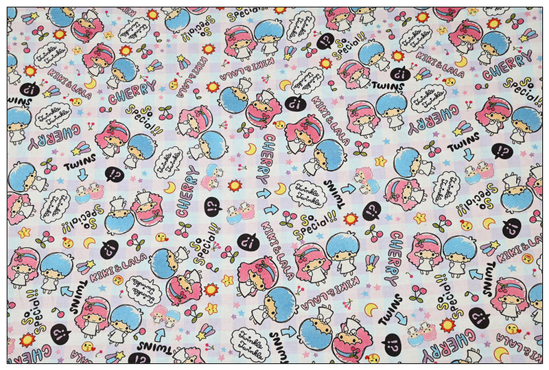 Little Twin Stars Sanrio Characters 6 Prints! 1 Yard Medium Thickness Plain Cotton Fabric, Fabric by Yard, Yardage