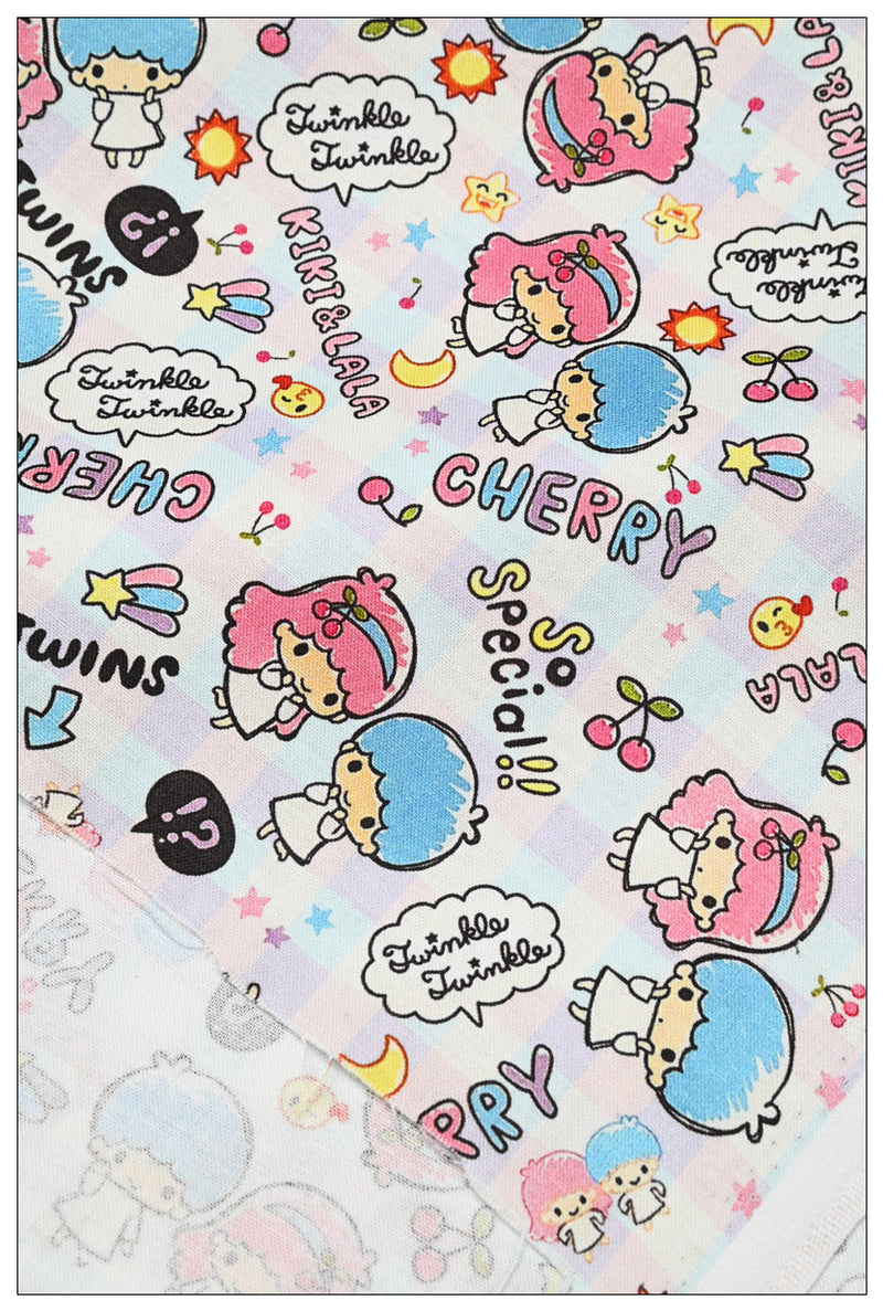 Little Twin Stars Sanrio Characters 6 Prints! 1 Yard Medium Thickness Plain Cotton Fabric, Fabric by Yard, Yardage