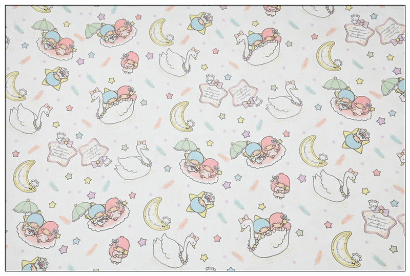 Little Twin Stars Sanrio Characters 6 Prints! 1 Yard Medium Thickness Plain Cotton Fabric, Fabric by Yard, Yardage