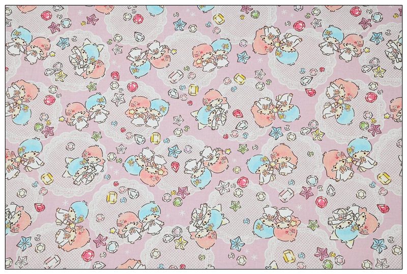 Little Twin Stars Sanrio Characters 6 Prints! 1 Yard Medium Thickness Plain Cotton Fabric, Fabric by Yard, Yardage