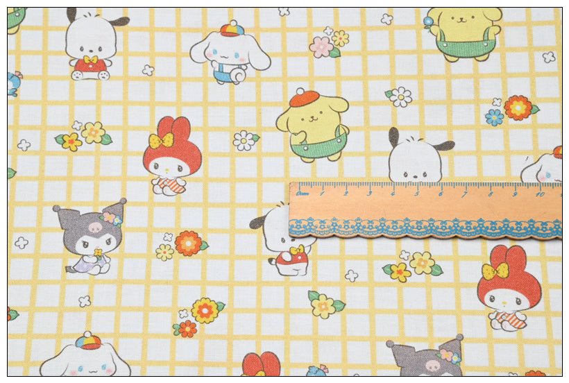 my Melody Pompompurin Sanrio Characters 7 Prints! 1 Yard Medium Thickness Plain Cotton Fabric, Fabric by Yard, Yardage