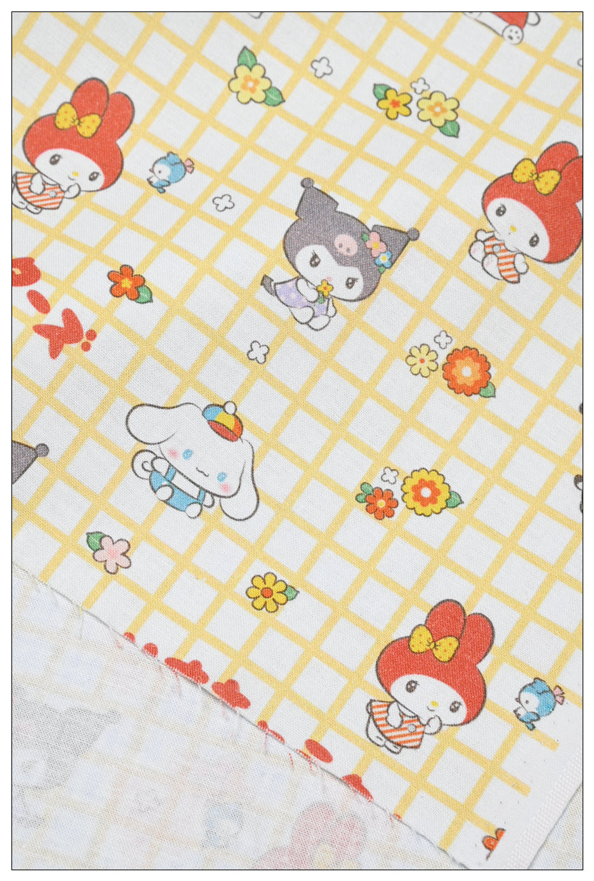 my Melody Pompompurin Sanrio Characters 7 Prints! 1 Yard Medium Thickness Plain Cotton Fabric, Fabric by Yard, Yardage