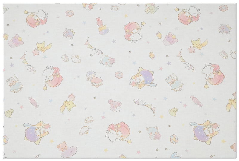 Little Twin Stars Sanrio Characters 6 Prints! 1 Yard Medium Thickness Plain Cotton Fabric, Fabric by Yard, Yardage