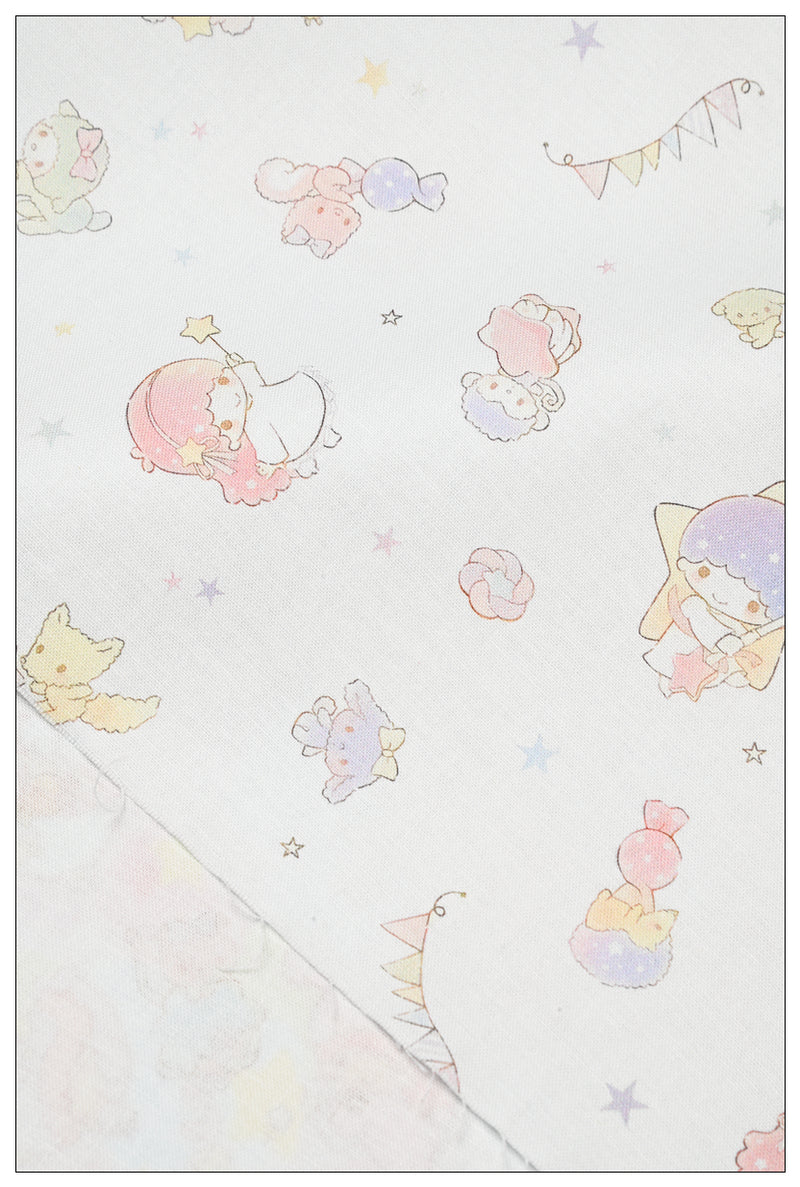 Little Twin Stars Sanrio Characters 6 Prints! 1 Yard Medium Thickness Plain Cotton Fabric, Fabric by Yard, Yardage