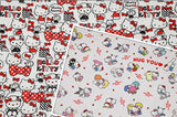 Hello Kitty and Sanrio Friends 2 Prints! 1 Yard Medium Thickness Plain Cotton Fabric, Fabric by Yard, Yardage