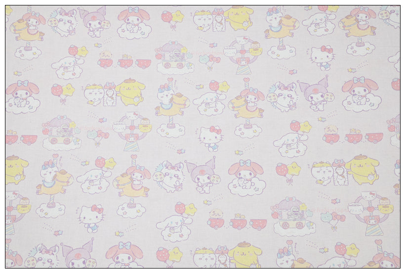 my Melody Pompompurin Sanrio Characters 7 Prints! 1 Yard Medium Thickness Plain Cotton Fabric, Fabric by Yard, Yardage