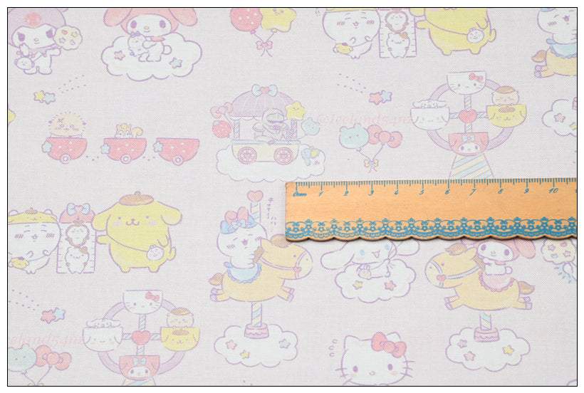 my Melody Pompompurin Sanrio Characters 7 Prints! 1 Yard Medium Thickness Plain Cotton Fabric, Fabric by Yard, Yardage