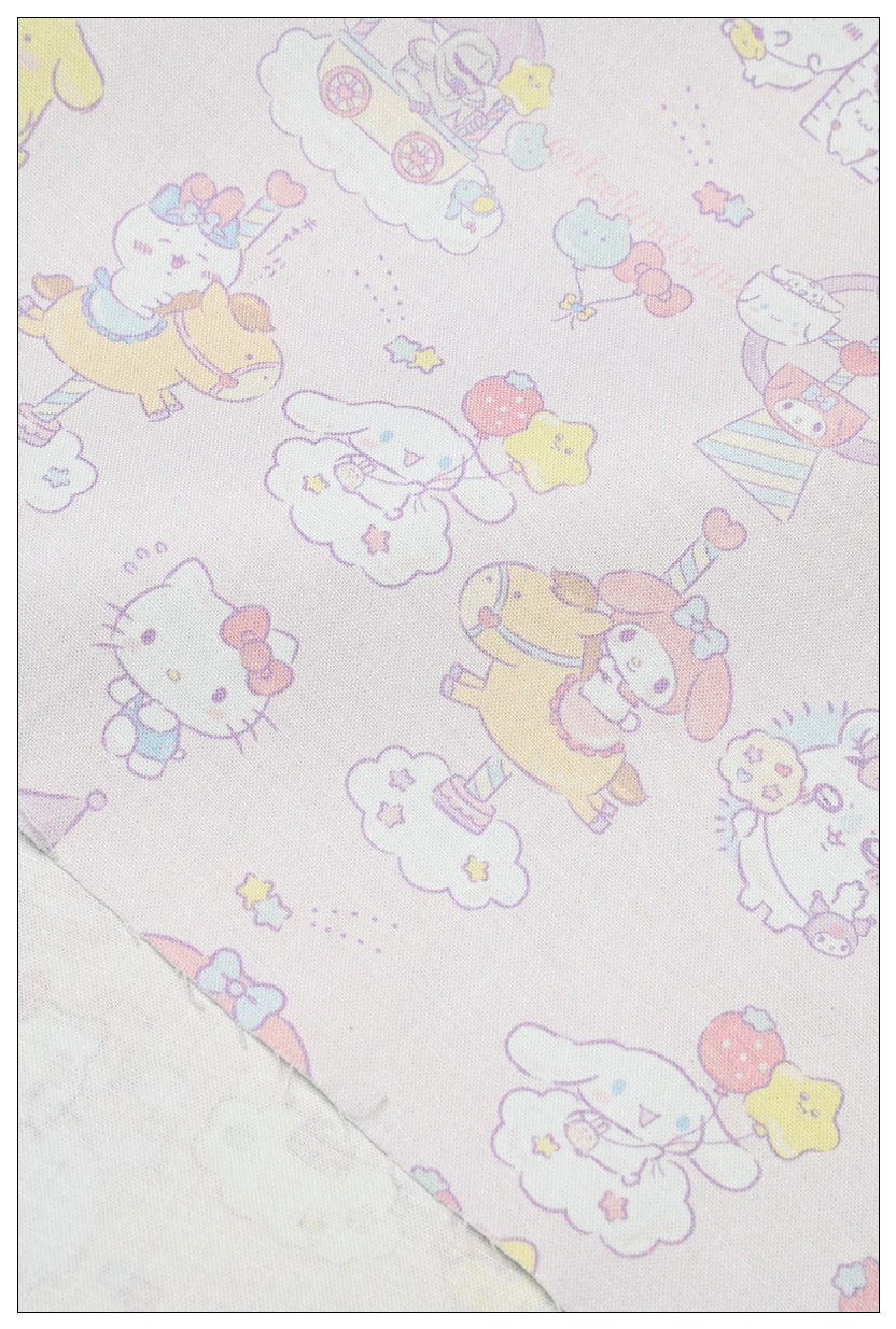 my Melody Pompompurin Sanrio Characters 7 Prints! 1 Yard Medium Thickness Plain Cotton Fabric, Fabric by Yard, Yardage