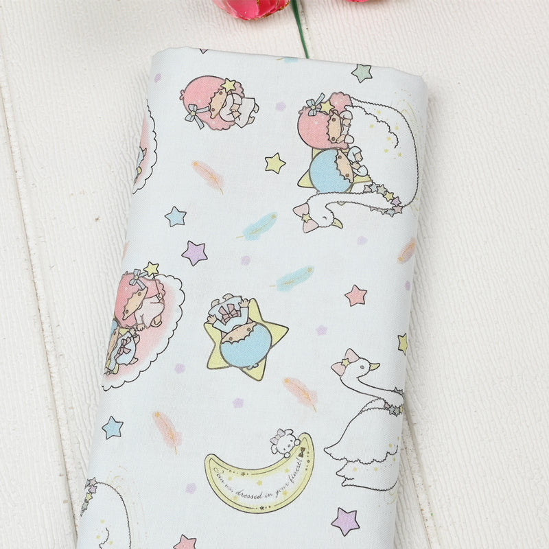 Little Twin Stars Sanrio Characters 6 Prints! 1 Yard Medium Thickness Plain Cotton Fabric, Fabric by Yard, Yardage