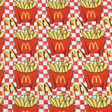 French Fries Fast Food McDonald's Themed ! 1 Yard Medium Thickness Cotton Fabric, Fabric by Yard, Yardage Cotton Fabrics for Style Clothes, Bags