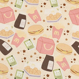 French Fries Fast Food McDonald's Themed ! 1 Yard Medium Thickness Cotton Fabric, Fabric by Yard, Yardage Cotton Fabrics for Style Clothes, Bags