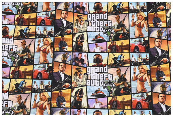 Grand Theft Auto Five GTA5! 1 yard Top Quality Medium Thickness Plain Cotton Fabric, Fabric by Yard, Avenger 2303