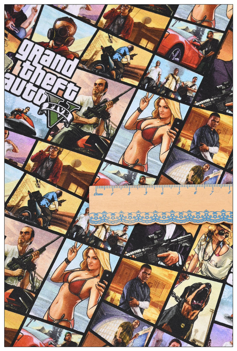 Grand Theft Auto Five GTA5! 1 yard Top Quality Medium Thickness Plain Cotton Fabric, Fabric by Yard, Avenger 2303