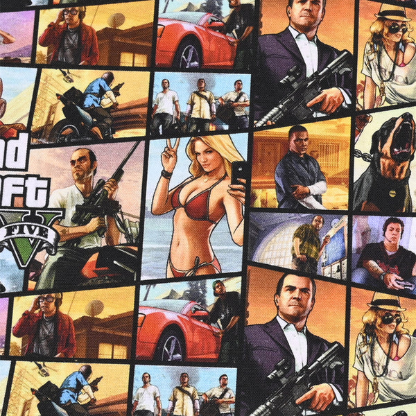 Grand Theft Auto Five GTA5! 1 yard Top Quality Medium Thickness Plain Cotton Fabric, Fabric by Yard, Avenger 2303