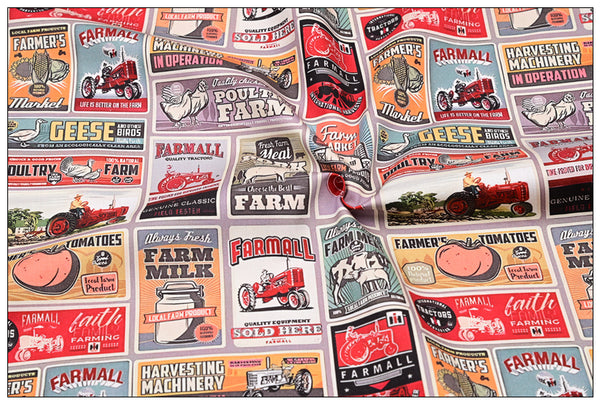 American Farm Life Themed ! 1 Yard Medium Thickness Cotton Fabric, Fabric by Yard, Yardage Cotton Fabrics for Style Clothes, Bags