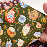 Tea Pots Porcelain! 1 Yard Medium Thickness Cotton Fabric, Fabric by Yard, Yardage Cotton Fabrics for Style Clothes, Bags