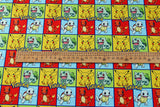 Pokemon Pikachu Checks! 1 Meter Plain Cotton Fabric, Fabric by Yard, Yardage Cotton Fabrics for Style Garments, Bags