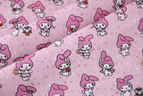 Kuromi and My Melody 4 prints! 1 Yard Printed Cotton Fabric, Fabric by Yard, Yardage Bag Fabrics, Children Fabrics, Kids, Japanese