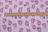 Kuromi and My Melody 4 prints! 1 Yard Printed Cotton Fabric, Fabric by Yard, Yardage Bag Fabrics, Children Fabrics, Kids, Japanese