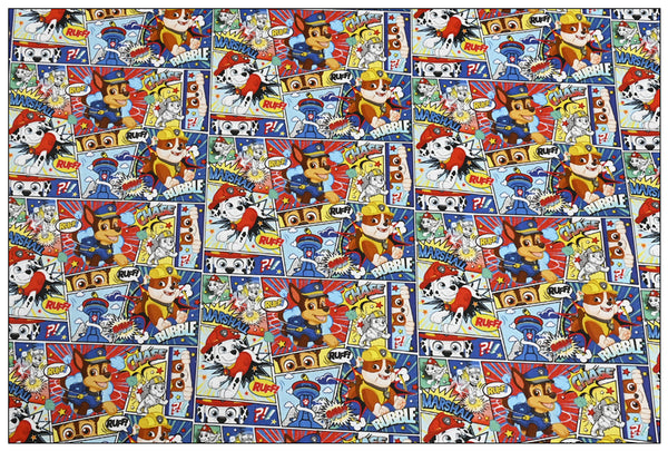 Paw Patrol Comics blue!  1 Meter Medium Thickness Cotton Fabric, Fabric by Yard, Yardage Cotton Fabrics for Style Clothes,