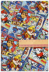 Paw Patrol Comics blue!  1 Meter Medium Thickness Cotton Fabric, Fabric by Yard, Yardage Cotton Fabrics for Style Clothes,