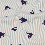 Cat with Window Blind ! 1 Yard High Quality Stiff Cotton Toile Fabric, Fabric by Yard, Yardage Cotton Canvas Fabrics for Bags