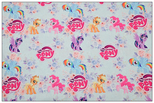 My Little Pony 2 Prints! 1 Yard Quality Medium Thickness Plain Cotton Fabric, Fabric by Yard, Yardage Cotton Fabrics Unicorns Girls Little Girls