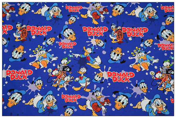 Retro Donald Duck Blue! 1 Yard Medium Thickness  Cotton Fabric, Fabric by Yard, Yardage Cotton Fabrics for  Style Garments, Bags