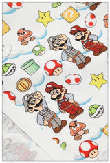 Super Mario and the Game Staff  2 prints! 1 Meter Plain Cotton Fabric by Yard, Yardage Cotton Fabrics for Style Bags