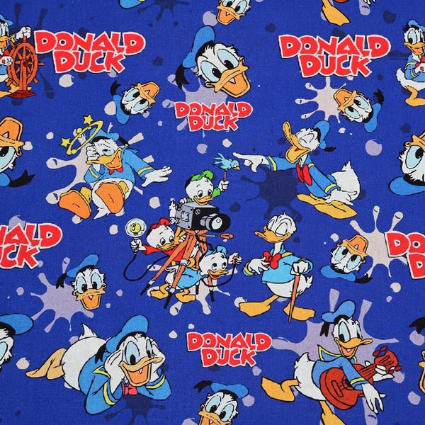 Retro Donald Duck Blue! 1 Yard Medium Thickness  Cotton Fabric, Fabric by Yard, Yardage Cotton Fabrics for  Style Garments, Bags