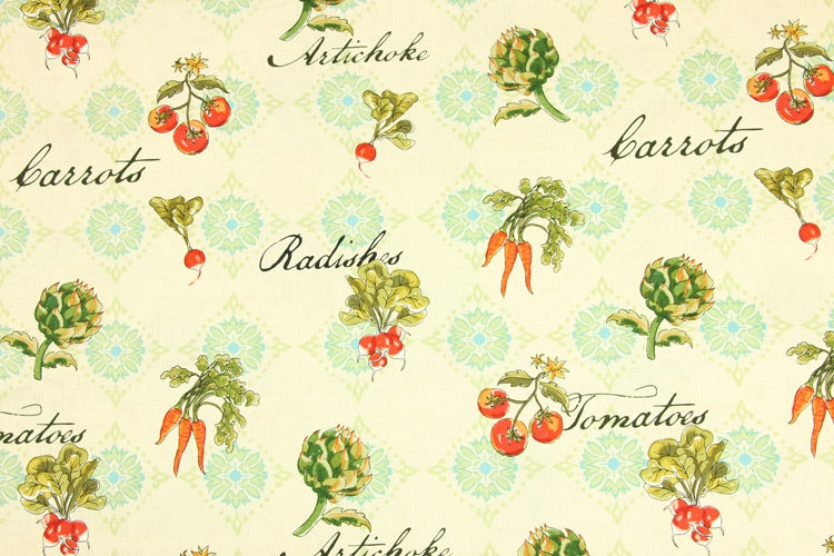 Vegetables! 1 Meter Quality Stiff Cotton Twill Fabric, Fabric by Yard, Yardage Cotton Fabrics for Bags