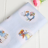 Qotations Retro Little Girls pictures 4 print! 1 Yard Medium Thickness Cotton Fabric by Yard, Yardage Cotton Fabrics for Style Clothes,