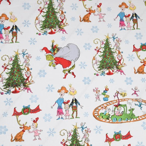 Grinch Stole Christmas ! 1 Yard of Quality Printed Cotton Fabrics by Yard, Fabric Yardage Comics Fabrics Draft Grinch Christmas