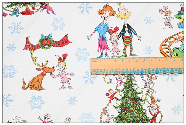 Grinch Stole Christmas ! 1 Yard of Quality Printed Cotton Fabrics by Yard, Fabric Yardage Comics Fabrics Draft Grinch Christmas