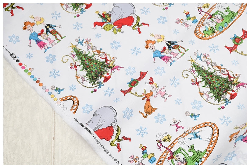 Grinch Stole Christmas ! 1 Yard of Quality Printed Cotton Fabrics by Yard, Fabric Yardage Comics Fabrics Draft Grinch Christmas