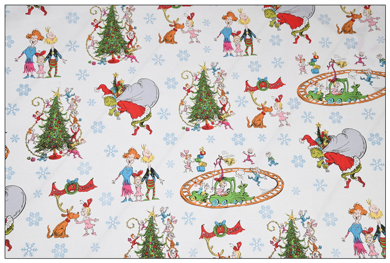 Grinch Stole Christmas ! 1 Yard of Quality Printed Cotton Fabrics by Yard, Fabric Yardage Comics Fabrics Draft Grinch Christmas