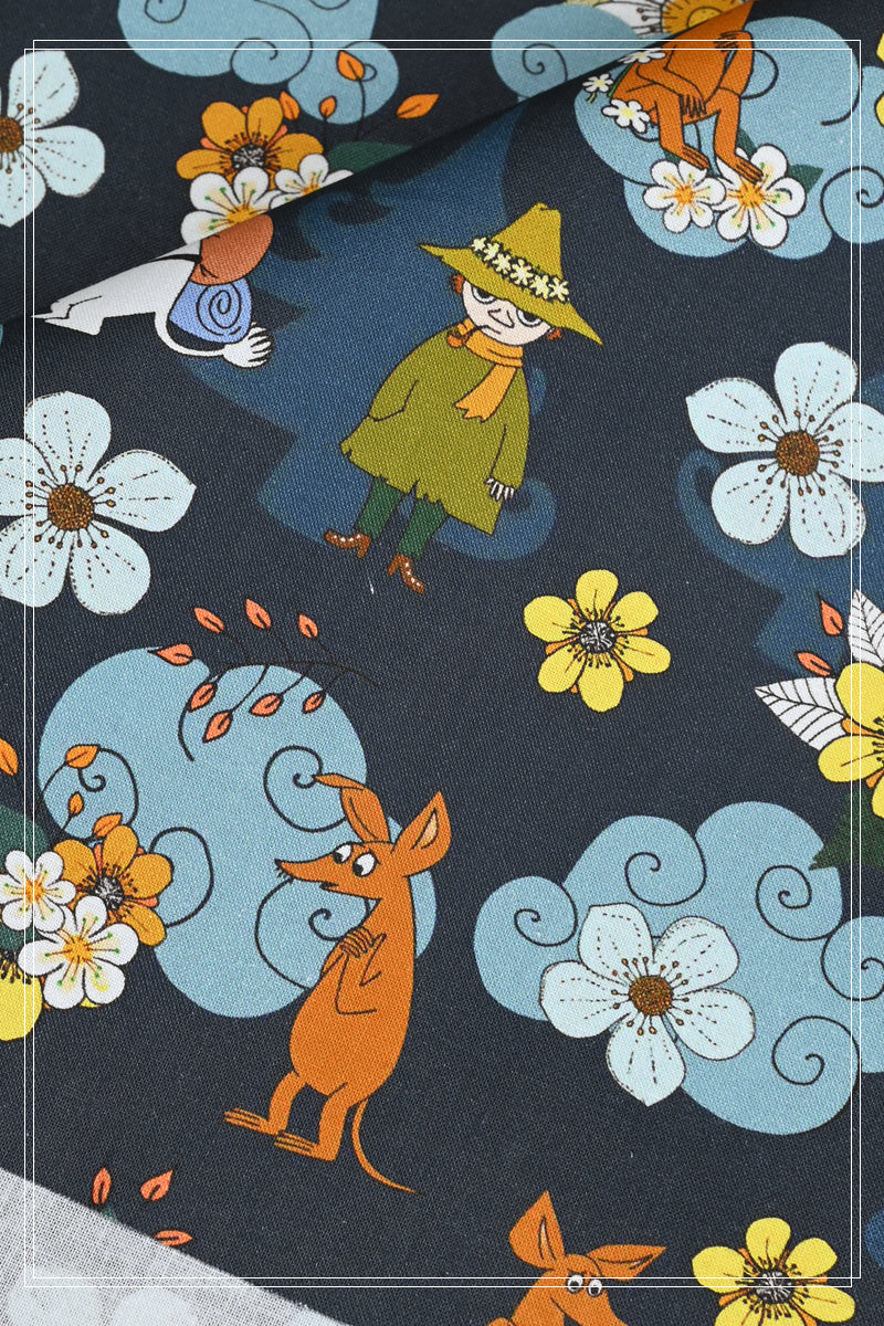 Moomin and Friends 4 prints! 1 Yard Quality Digital Printed Cotton Fabric, by Yard, Yardage Clothing