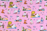 Moomin and Friends 4 prints! 1 Yard Quality Digital Printed Cotton Fabric, by Yard, Yardage Clothing