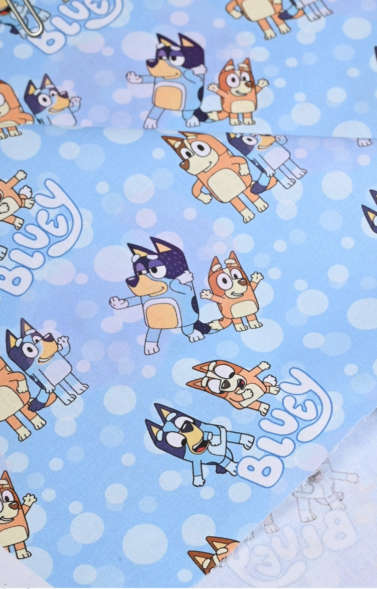 Bluey and Bingo the Aussie Dingo 5 Colors! 1 Yard Quality Medium Thickness Plain Cotton Fabric, Fabric Aussie 2304