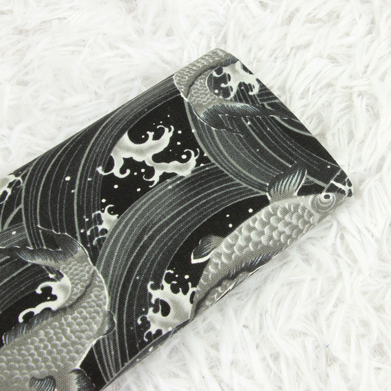 Japanese 鯉 koi Fish in Swirls Wave! 1 Yard Quality Printed Cotton,  Fabrics by Yard, Fabric Yardage Floral Fabrics Japanese Style