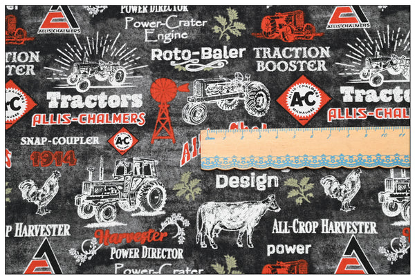Allis Chalmers Tractor Ads American Farm! 1 Yard Medium Weight Printed Fabric, Fabric by Yard, Yardage Fabrics, Children  Kids