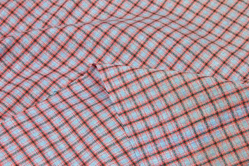 Retro Yarn Dyed Plaid Fabrics 9 Colors! 1 Meter Medium Thickness Cotton Pattern Fabric, Fabric by Yard, Yardage Cotton Fabrics for  Style Clothes, Bags