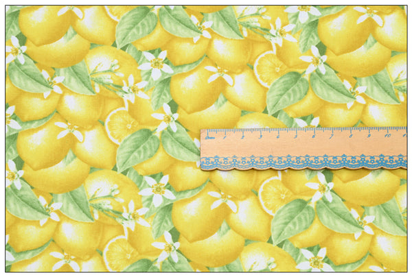 Gold Lemon Fruit yellow! 1 Yard Quality Cotton Fabric by Yard, Yardage Cotton  Fabrics for Bags