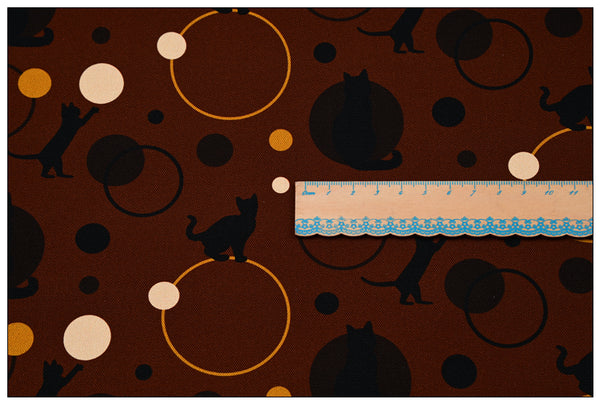Cats and Bubbles Coffee ! 1 Yard High Quality Stiff Cotton Toile Fabric, Fabric by Yard, Yardage Cotton Canvas Fabrics for Bags
