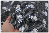 Doraemon Cartoon with Dots! 1 Meter Medium Thickness Cotton Fabric by Yard, Yardage Cotton Fabrics for Style Clothes Zigzag